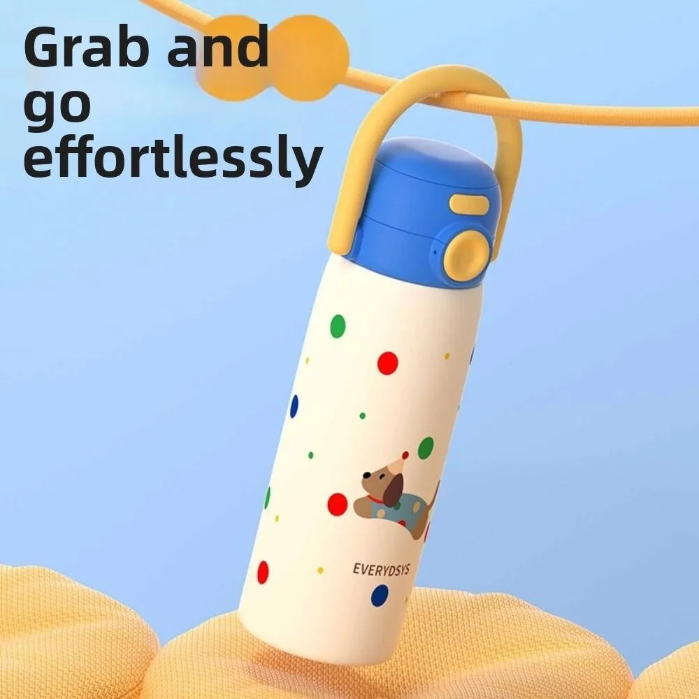 Reusable Creative Thermal Water Bottle 500ML Portable Thermal Cup Leak-proof Straw Design Drinking Straw Cup Kitchen Supplies