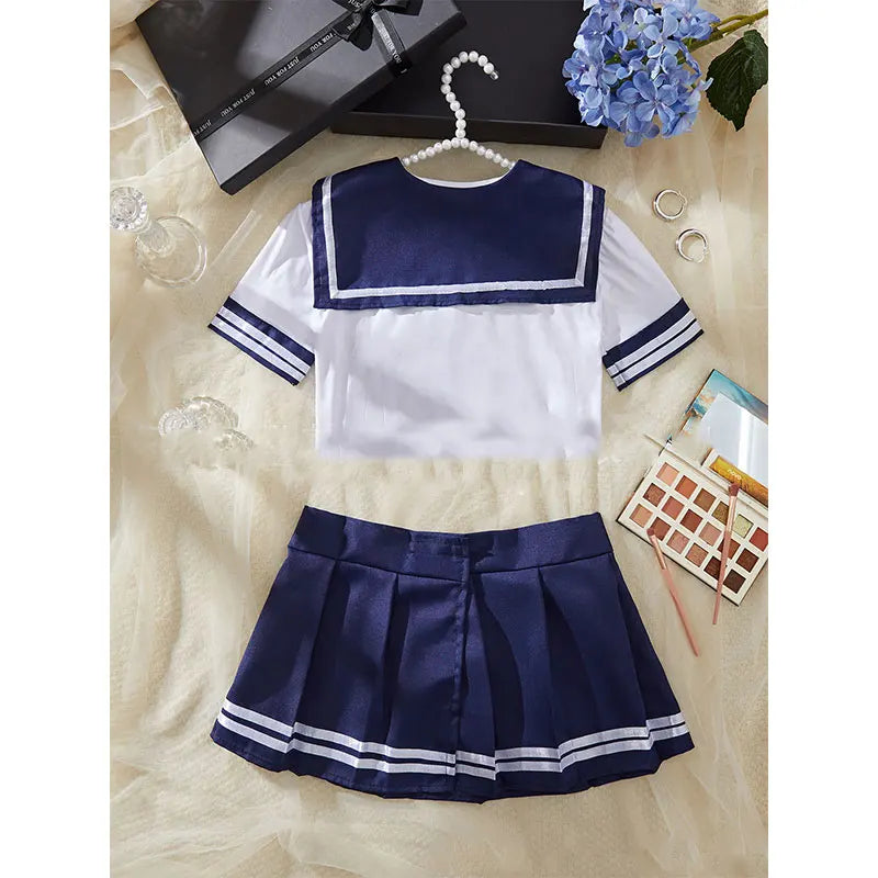 Role Play Bra And Panty Garter Underwear Set  Adult Uniform Suit Women's Lingerie Halter Mini Bras Thong Leg Ring + Apron Sets