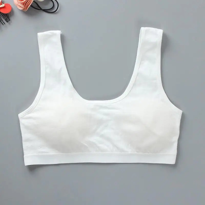 8-16Y Young Girls Bra Panties Set Solid Color Removeable Padded Children Underwear Training Bra Teenage Lingerie Kids Sport Bras