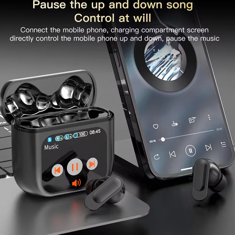 Bluetooth 5.4 Wireless Earphones LED Digital Display Gaming Headset Sport Headphones HiFi Sound Low Latency Earbuds