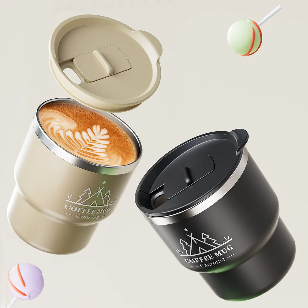 400ML Stainless Steel Thermal Cup Office Coffee Mug  Double Layer Insulated Water Cup Portable Keeps Cold and Heat Thermal Mug