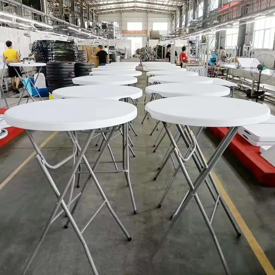 Folding Bistro Table For Outdoor Garden Dining & Hotel Use Foldable Plastic High Bar Table For Camping