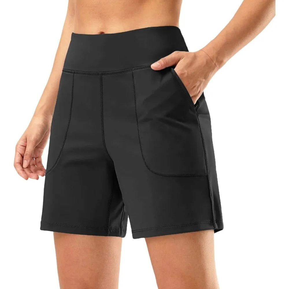 Active Wear Elastic Waist Women Running Shorts High Waist Quick Dry Sport Shorts Comfortable Breathable Yoga Pants Workout