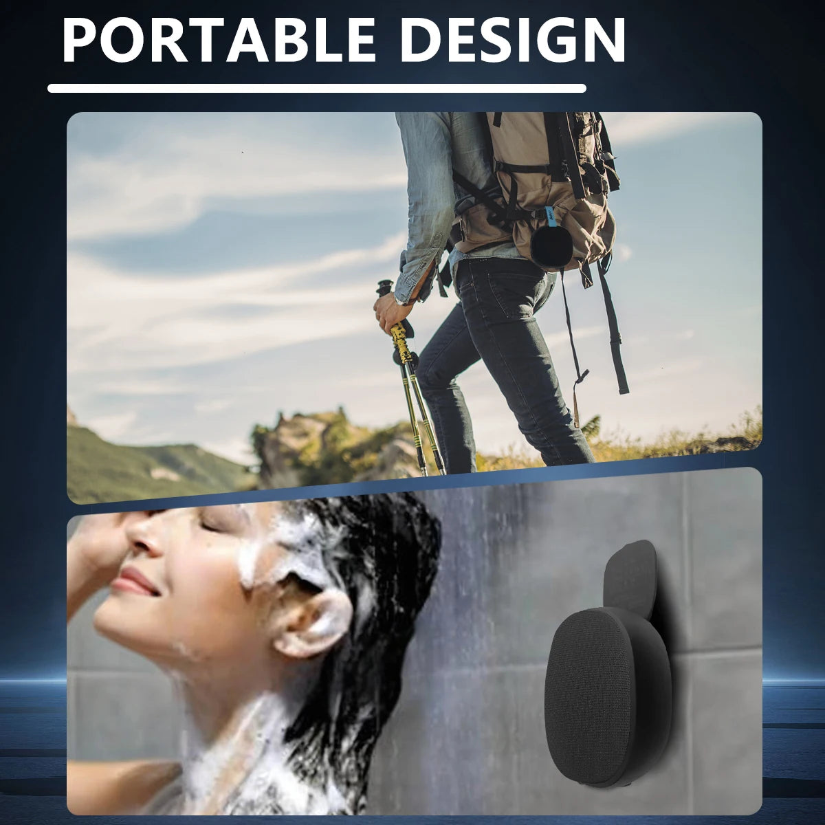 Bluetooth bathroom speaker, portable small speaker, IPX-4 waterproof speaker, suitable for bathroom parties and outdoor travel