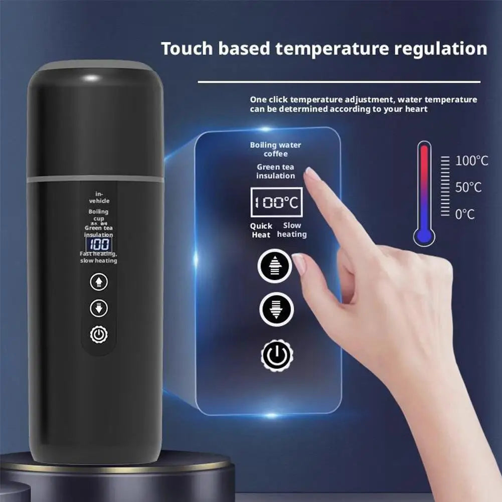 12V 24V Car Heating Cup 500Ml Electric Kettle Water Heater Boiling Mug Boiler Thermostatic Tumbler Termos Thermos Thermal Mug