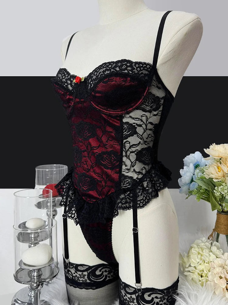 Sexy Erotic Set Erotic Bra And Panty Garter Set Erotic Underwear Set Sensual Intimates Women Sexy Garter Kit Tassel Lingerie Set