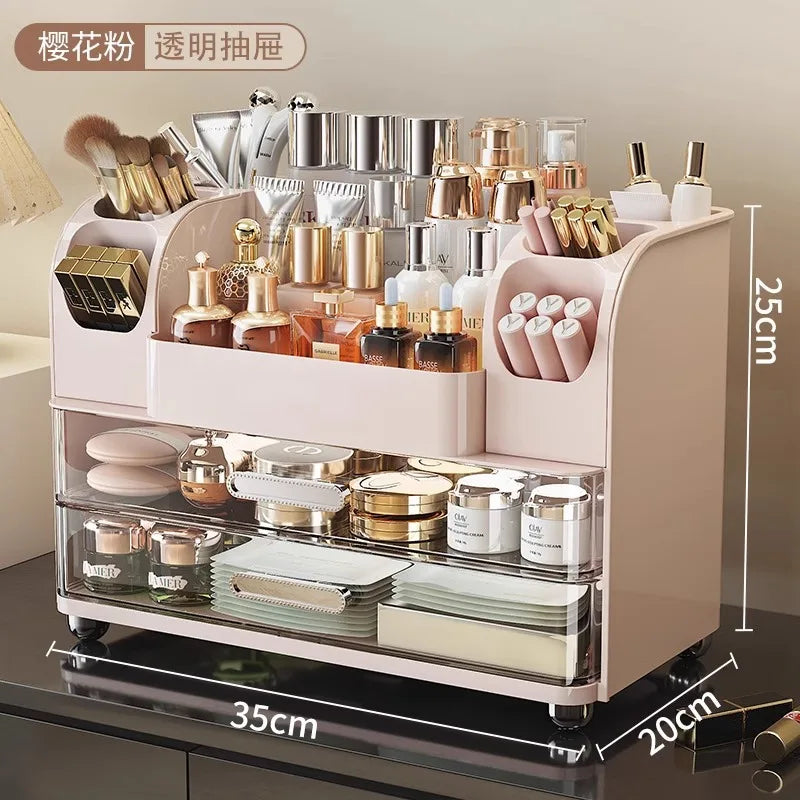 Desktop cosmetics storage box, makeup box, high-end dressing table, skincare product sorting box, dressing table storage rack