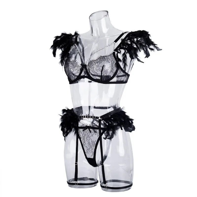 Langerie Bilizna Sexy Lingerie Outfit Vulgar Female Underwear Set for Women Clothes Sex Bіdzna Z Video Access Women's Langgery