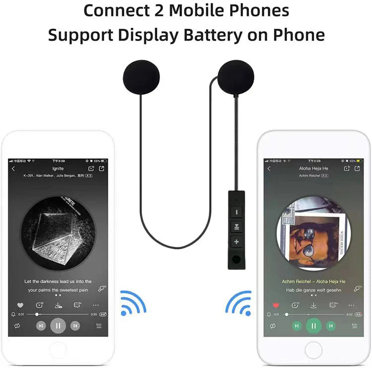 Bluetooth Motorcycle Helmet Headset BT5.0 Wireless Riding Headphone Automatic answering of incoming calls Moto Earphone