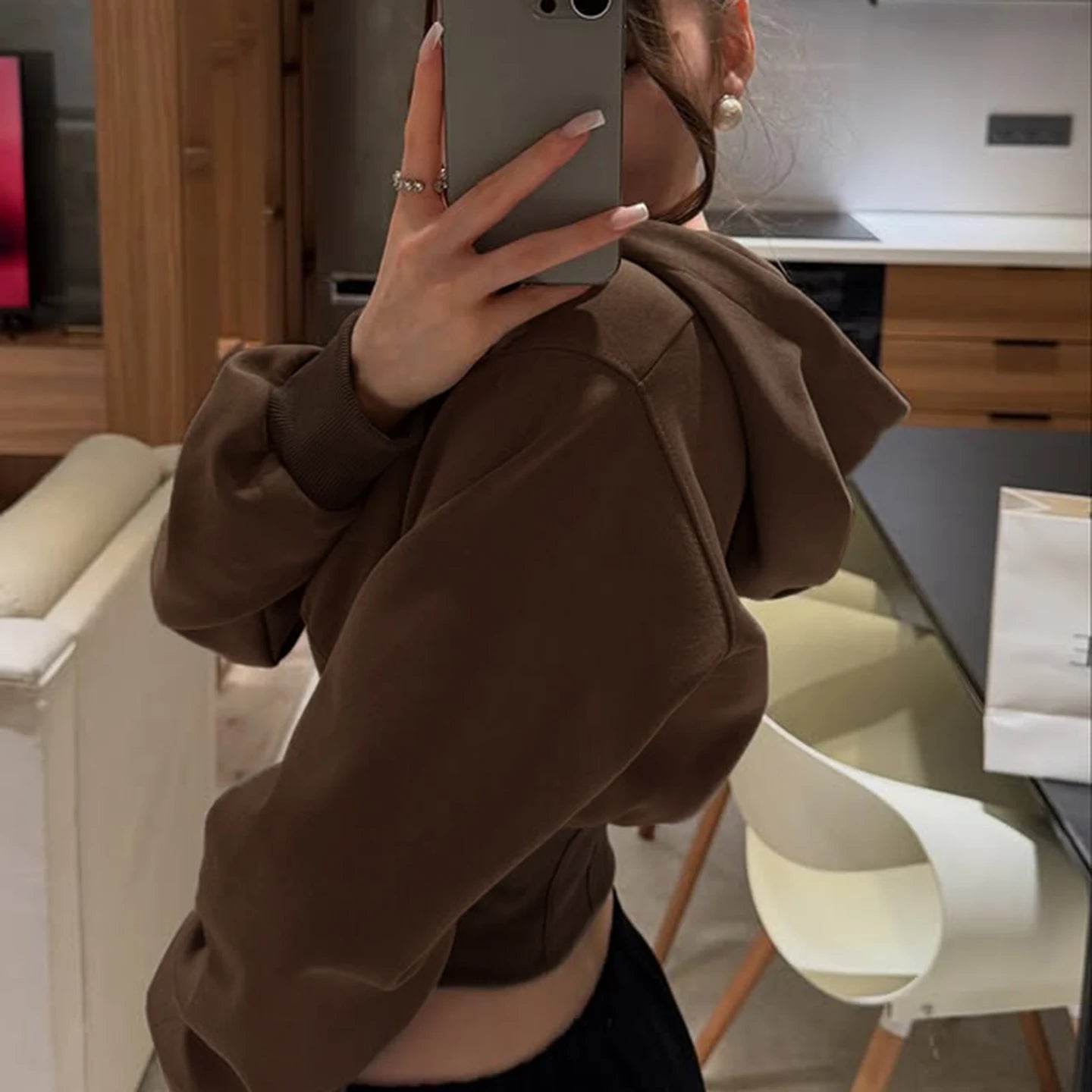 Sporty Activewear Solid Corset Style Hoodies Casual Zip-Up Long Sleeve Hooded Sweatshirt Women Autumn Winter Streetwear Coats