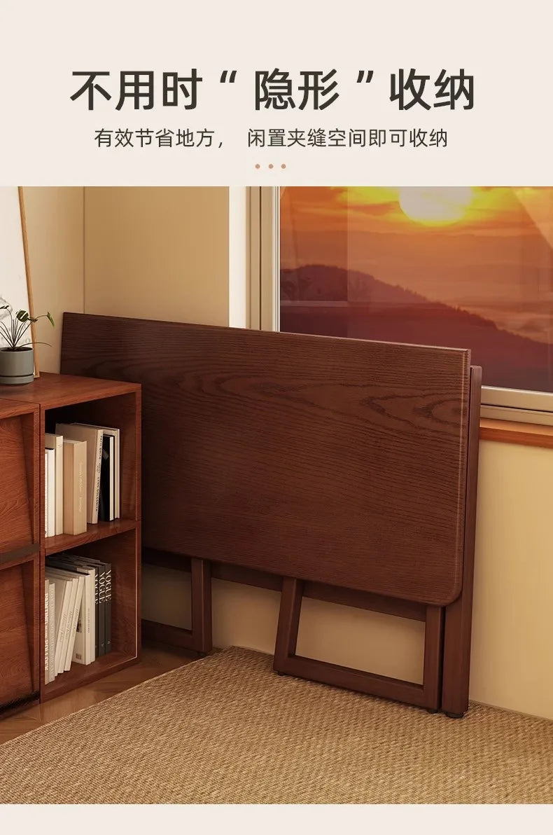 Small apartment folding desk integrated against the wall rectangular table rental room folding computer desk