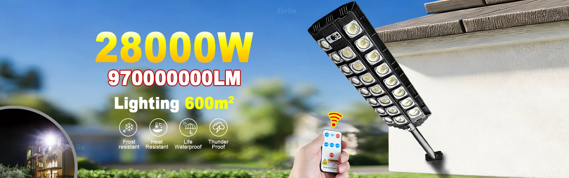 28000W Ultra Powerful Solar Light Outdoor Super Bright Solar Street Lamp Dusk to Dawn Security Flood Light Remote Control Garden