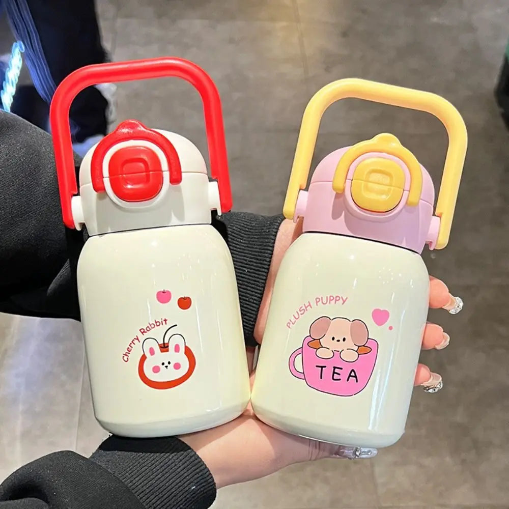 Stainless Steel Travel Thermal Cup Keeps Cold and Heat 500ML Dual Drink Vacuum Flask Portable Drinking Kettle Coffee Thermos Mug