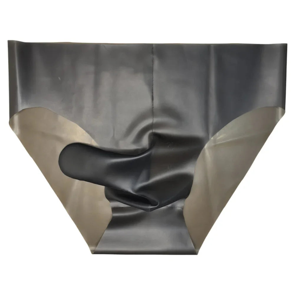 Lingerie Collection Erotic Seamless Rubber Shorts Latex Underpants Erotic Underwear Low Waist Design See-Through Material