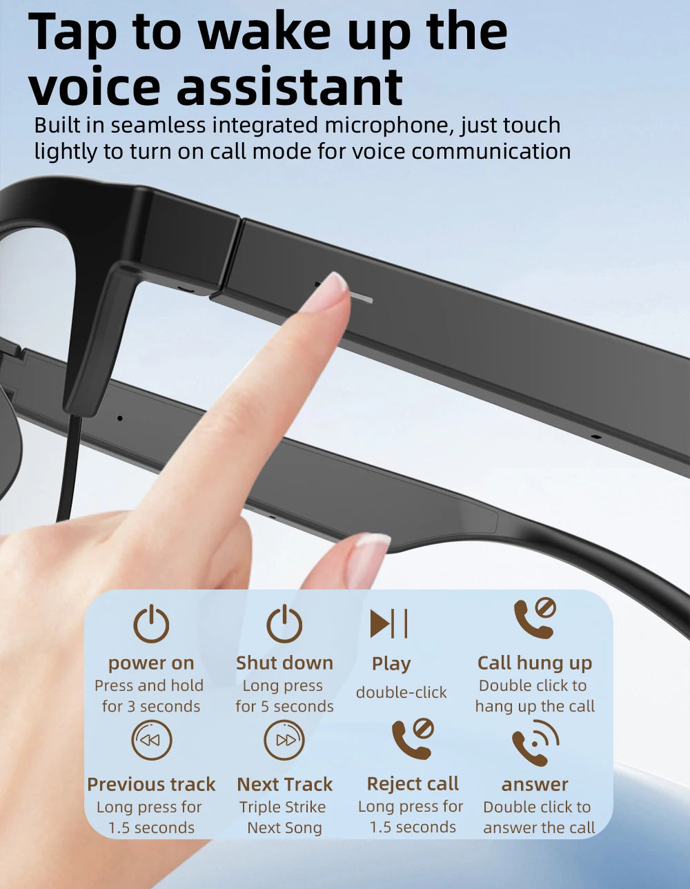 F01 F02 Bluetooth 5.3 Smart Glasses, Open Audio For Calls/Music, Long Battery, For Driving & Sports, Compatible With iOS Android
