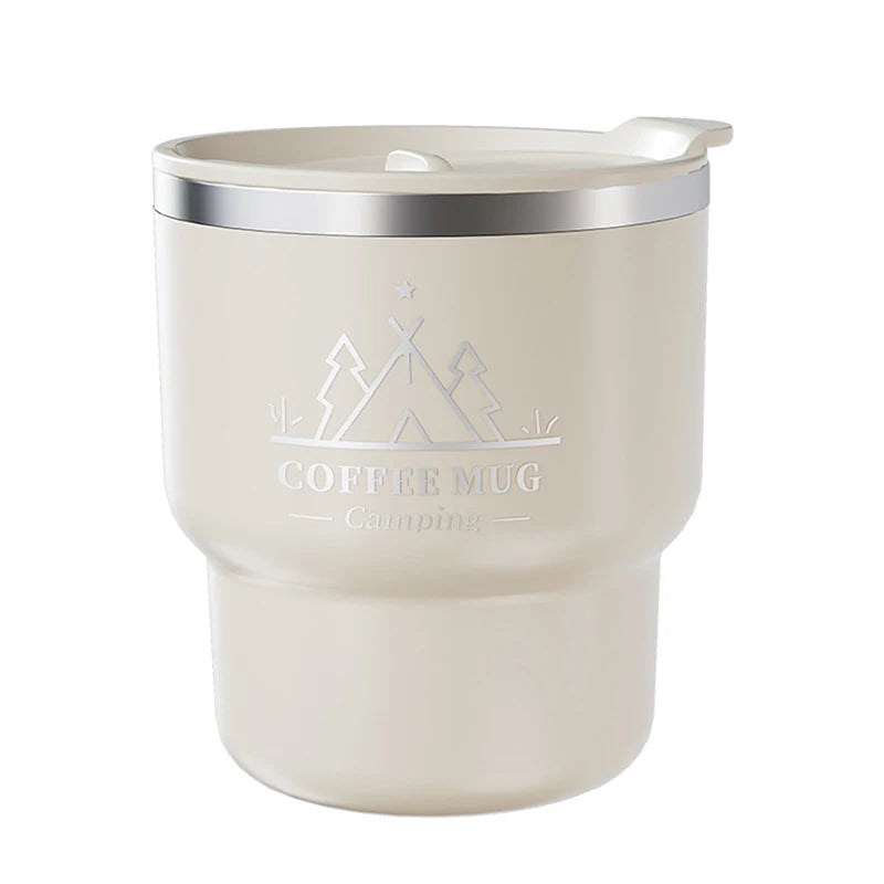 400ML Thermal Cup 304 Stainless Steel Double Layer Insulated Water Cup Office Milk Coffee Mug Student Portable Sealed Tumbler