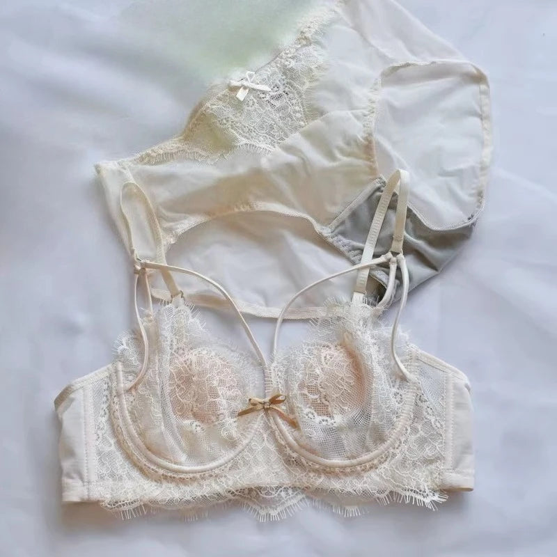 Lingerie Sexy Dentelle Ensemble, Ultra Fin Style Français, Bonnet Confort Anti Affaissement, Respirant Tailleur Confortable pour