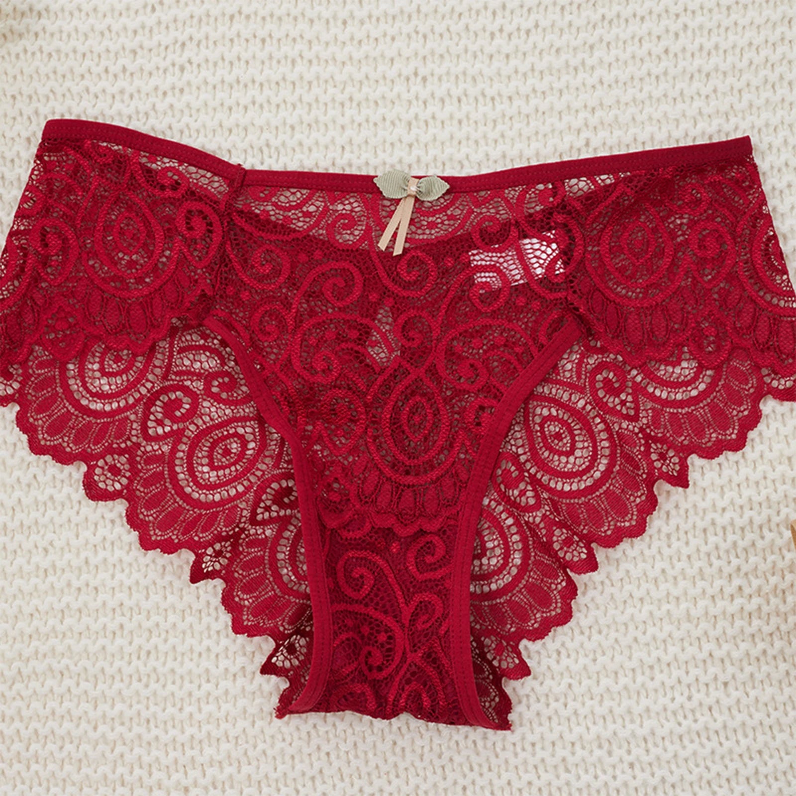 Lingerie Sexy Underwear Lace Panties Female Water Drop Sexy Mid-waist Underwear Exquisite Crotchless Shorts Solid Lingerie