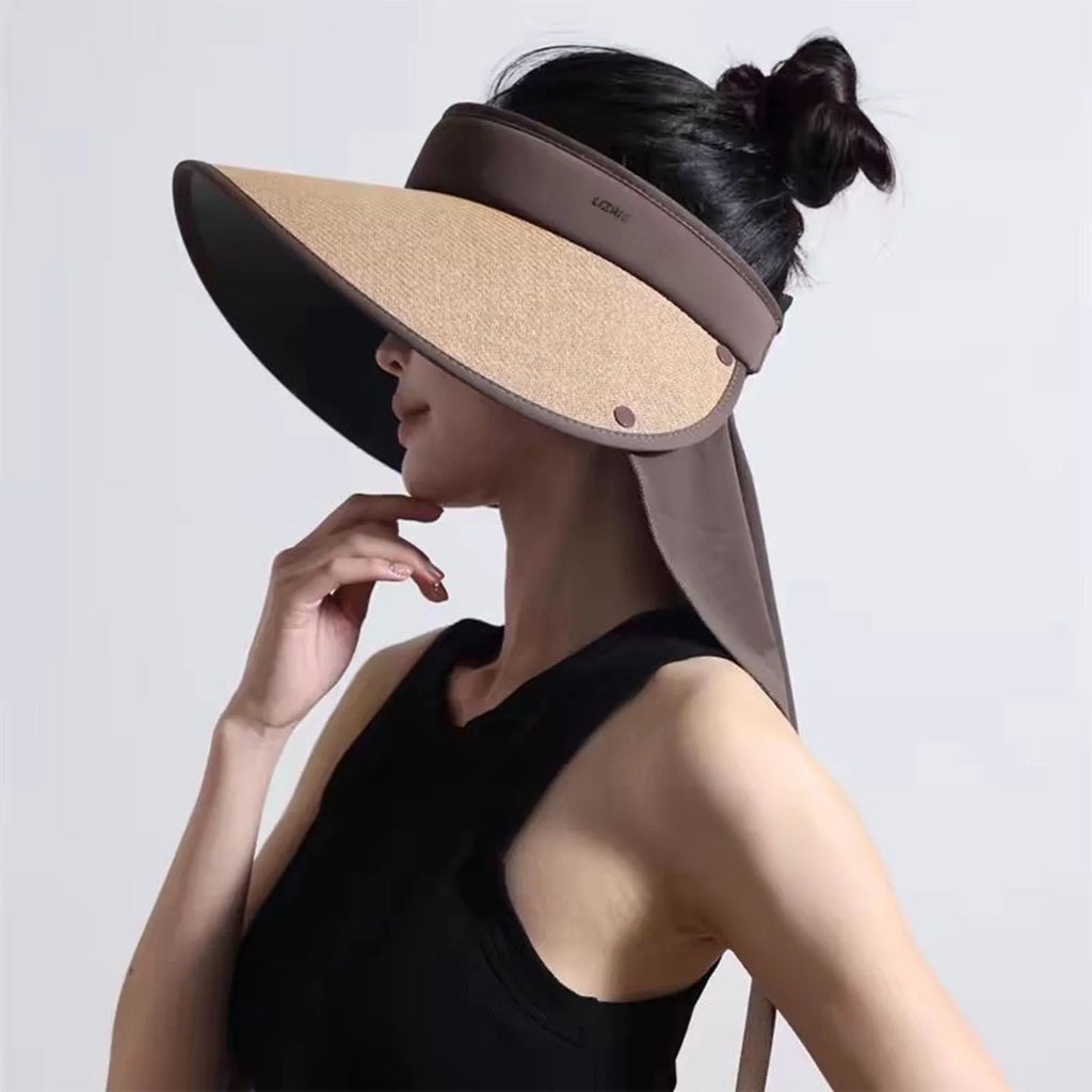 Summer Outdoor Sun Hat For Women Fashionable Casual Wide Brimmed Hat Portable Fisherman Hat With Removable Sunscreen Hats
