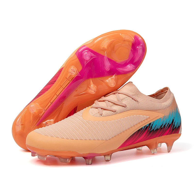 Football Shoes Men Quality Outdoor Training Soccer Boots Black White Long Spike Suitable for Teenager Boys Big Size