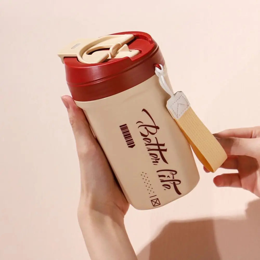 Stainless Steel Travel Thermal Cup 520ML Keeps Cold and Heat Coffee Vacuum Flask Portable Heat-resistant Coffee Thermos Mug