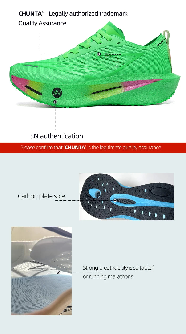 Men Running Shoes Carbon Board Speciality Sports Breathable Lightweight Women's Comfortable Athletic Chunta Sneakers
