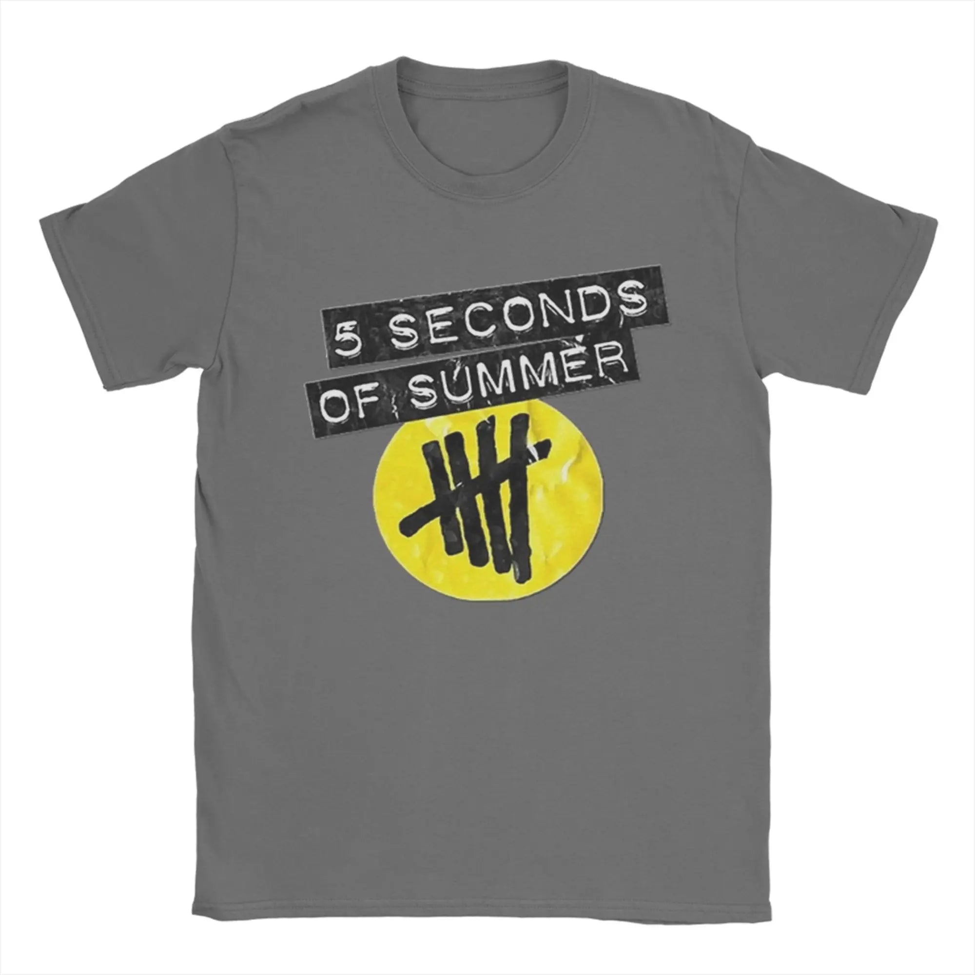 5 Seconds of Summer 5SOS Men's T Shirts  Fashion Tees Short Sleeve Crewneck T-Shirt Pure Cotton Gift Tops