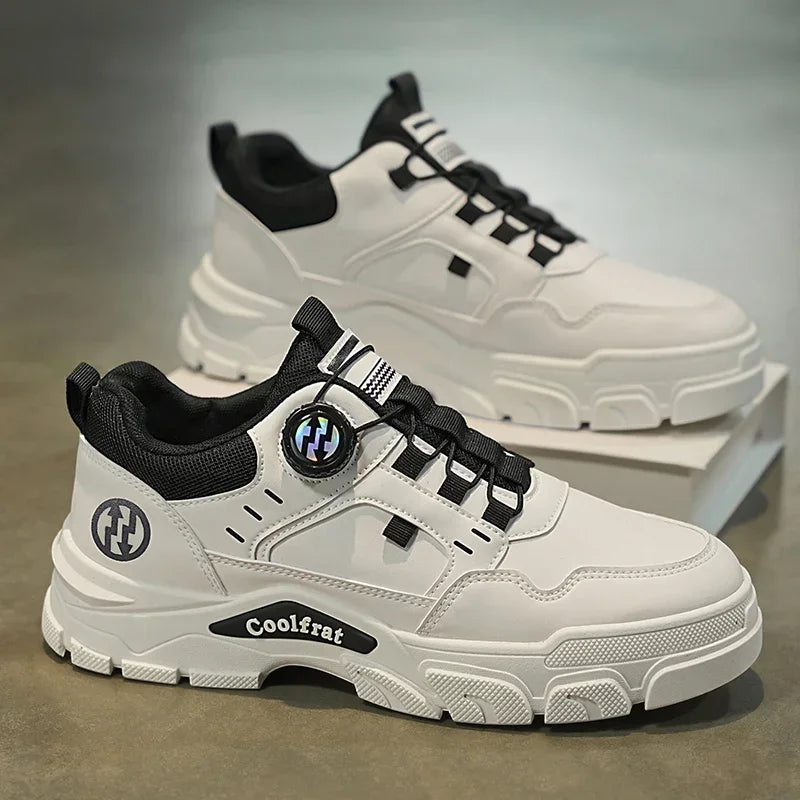 New Men's Shoes Low-top Rotating Buckle Sports Casual Trendy Outdoor Waterproof Work Shoes EVA Sole Rubber Zapatillas Hombre