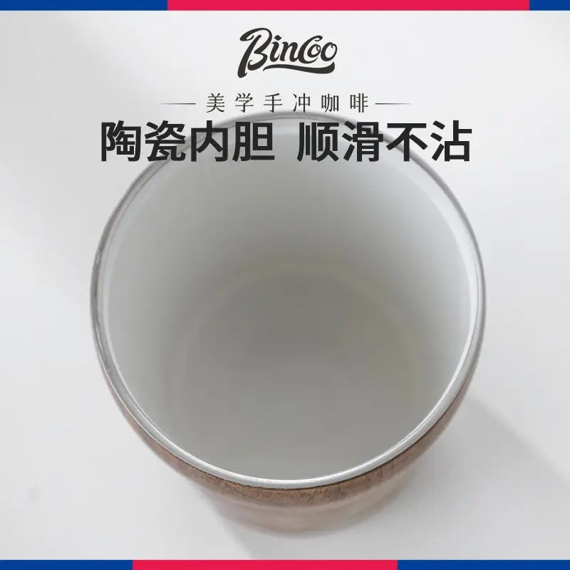 Coffee cup ceramic interior thermos cup Retro high appearance level portable stainless steel water cup