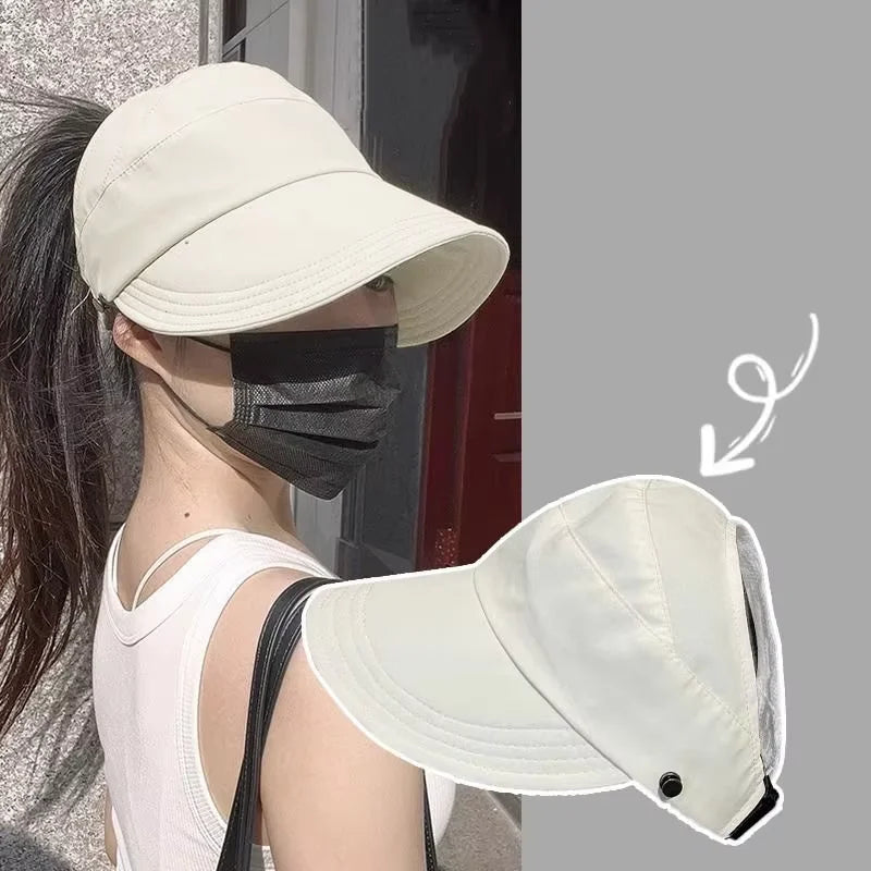 Summer Lightweight Style, Can Tie Up in A High Ponytail, Can Also Wear A Mask and A Sun Hat for Protection.
