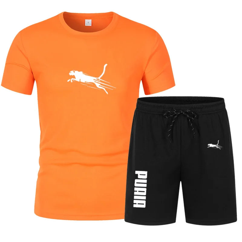 2026 Summer Sports Set Men's 2-piece Set Men's Leisure Sports Set Running, Training and Exercise
