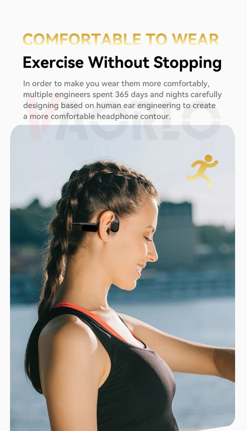 Bluetooth 5.4 Bone Conduction Wireless Headphones LED Display 32GB MP3 Player IPX8 Waterproof Swimming Sports HIFI Music Headset