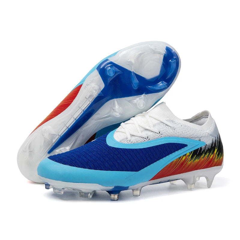 Football Shoes Men Quality Outdoor Training Soccer Boots Black White Long Spike Suitable for Teenager Boys Big Size