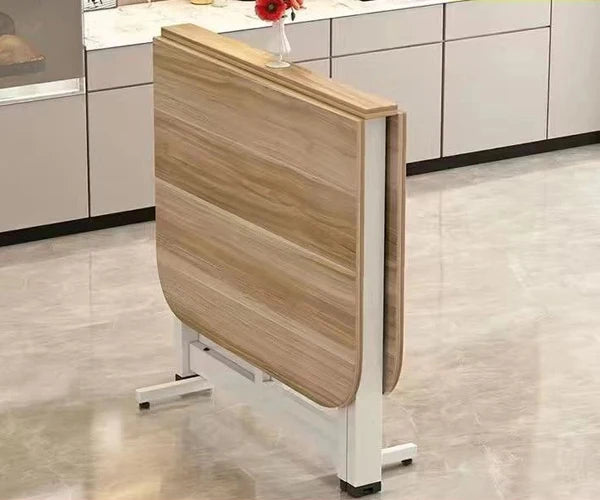 Foldable Rectangular Dining Table 100/120/140 Cm for Small Space Home And Restaurant Furniture Compact Meal Folding Table