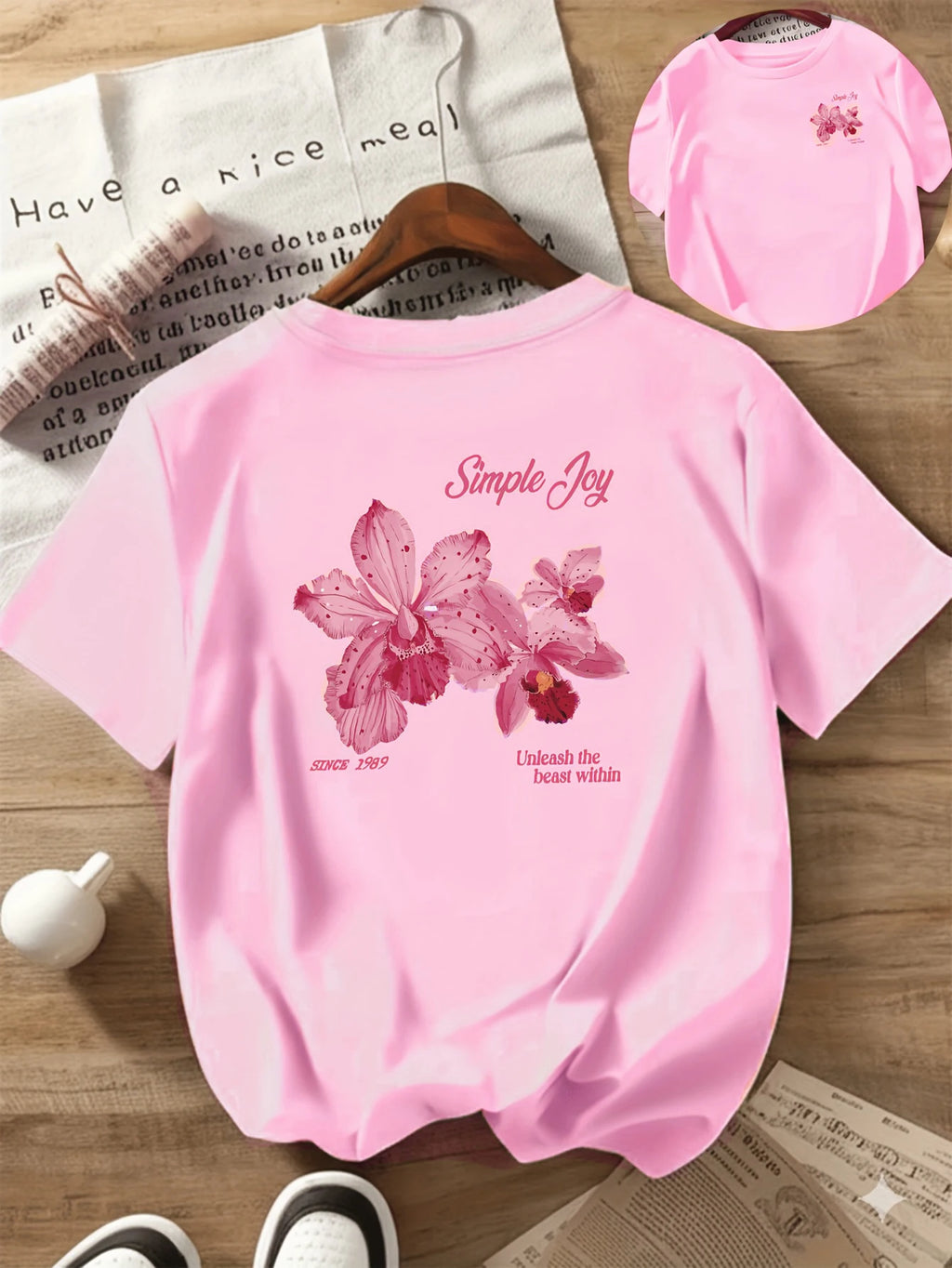 Summer Beautiful Flowers Prints T-Shirts Womens Cotton Oversized T Shirts Basic O-Neck Short Sleeve Tops Casual Woman Clothes