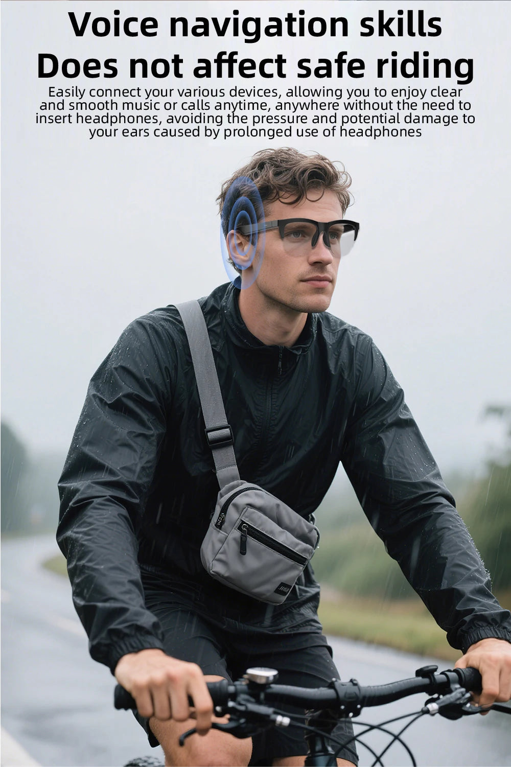 Sunglasses Glasses New Smart Bluetooth V5.3 Hands Free Calling Audio Outdoor Sports Headphones For Blue Light Blocking