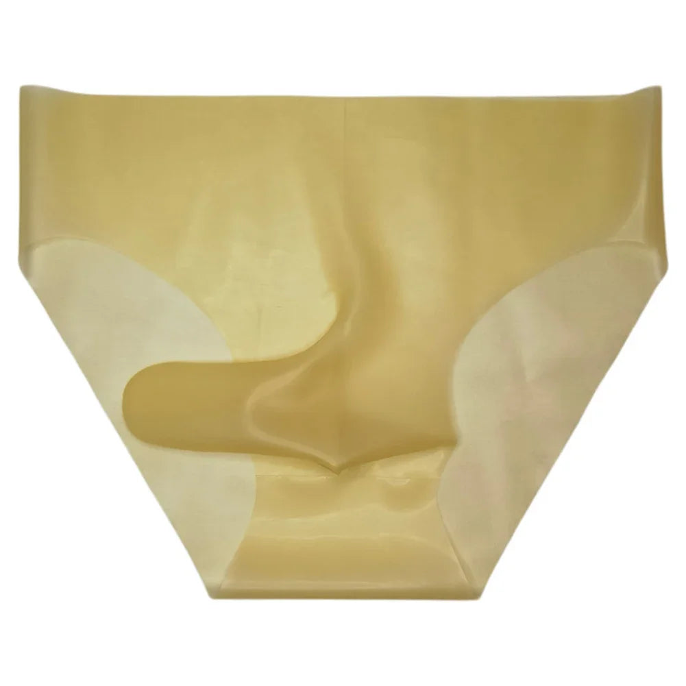 Lingerie Collection Erotic Seamless Rubber Shorts Latex Underpants Erotic Underwear Low Waist Design See-Through Material