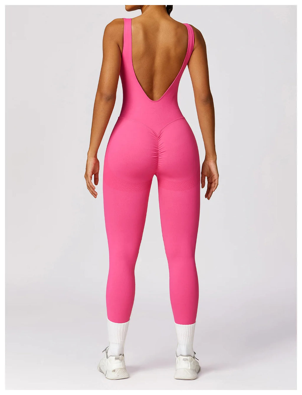 Backless Scrunch Sport Jumpsuits Raises Butt Women Sexy Monkeys One Piece Yoga Clothes Seamless Gym Fitness Dance Overalls Black