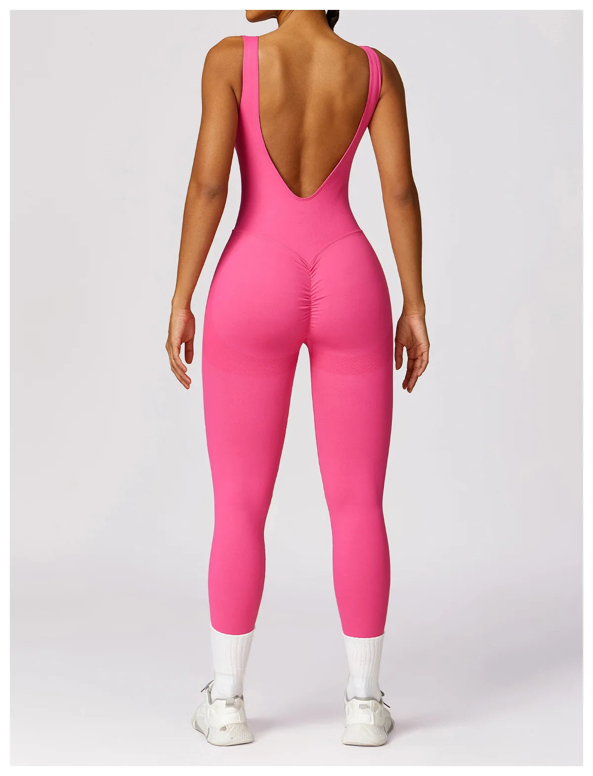 Backless Scrunch Sport Jumpsuits Raises Butt Women Sexy Monkeys One Piece Yoga Clothes Seamless Gym Fitness Dance Overalls Black