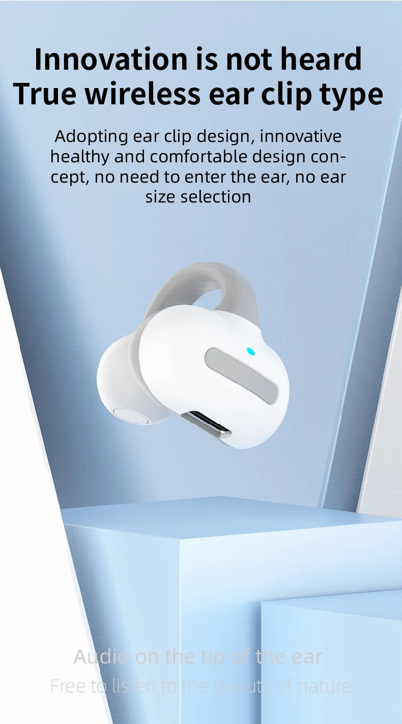 Bluetooth earphones, single ear clip on design, comfortable to wear, small and convenient in terms of bone conduction