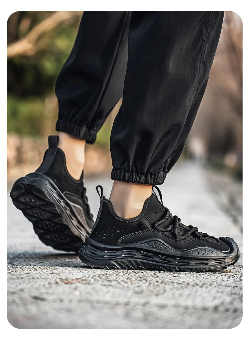 Spring Autumn New Mens Casual Shoes Fashion Anti Skid Wear Resistant Sports Sneakers Thick Sole Fashion Breathable Mesh Footwear