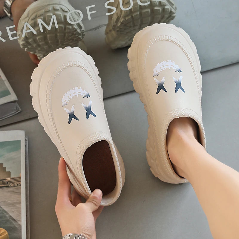 Men's and Women's Couple's Shoes, Thick-Soled, Non-Slip, Oil-Resistant, Wear-Resistant, Work Chef Safety Shoes, Lazy Casual Shoes, Sandals