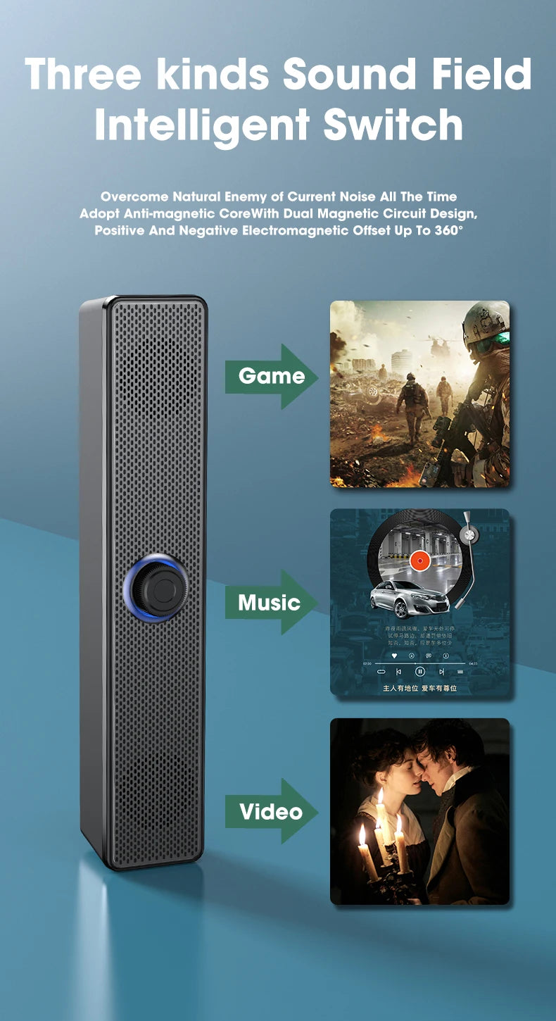 Bluetooth 4D Surround Speaker Home Theater Sound System Computer Soundbar For TV Subwoofer Wired Stereo Strong Bass