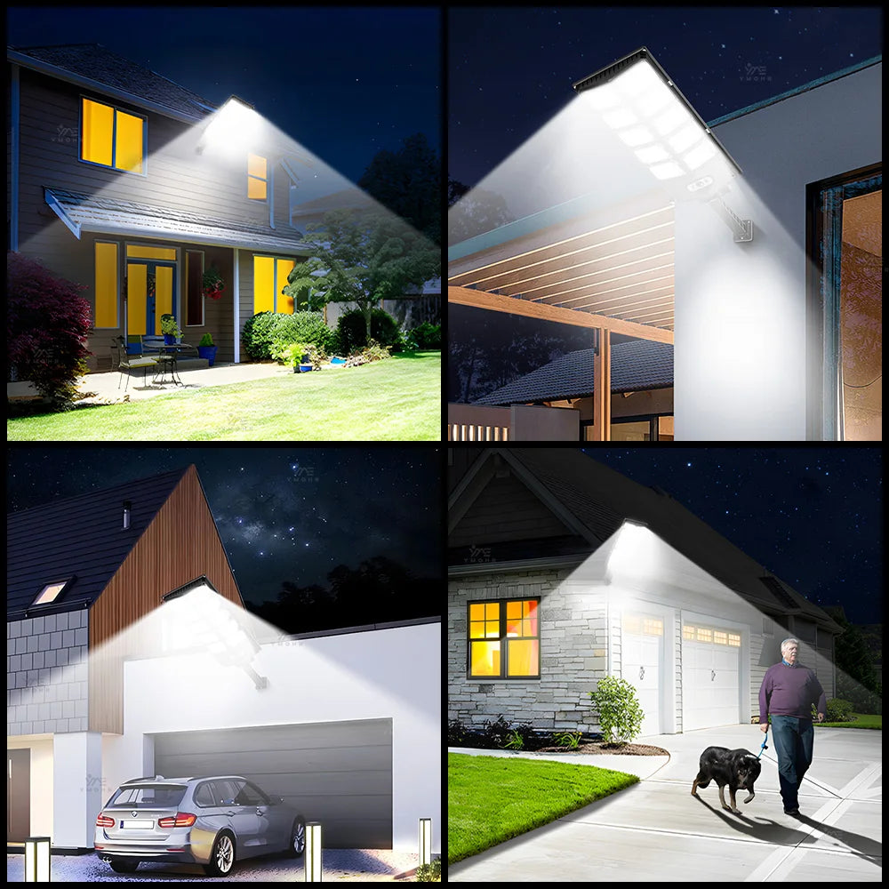 Solar Lights Outdoor Waterproof LED Solar Lamp Motion Sensor Light Remote Control Garden Accessories Outdoor Street Yard Garage