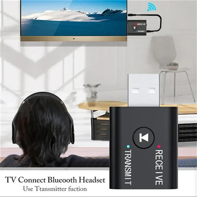 BT 5.0 Bluetooth Adapter Wireless Audio Receiver and Transmitter Dual Function Bluetooth 5.0 USB Dongle For Speaker Headset Car