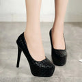 Versatile Waterproof High-Heeled Shoes Women's Spring 2026 New Style Black Thin-Heeled Single Shoes Polyurethane Sole Rubber Upp