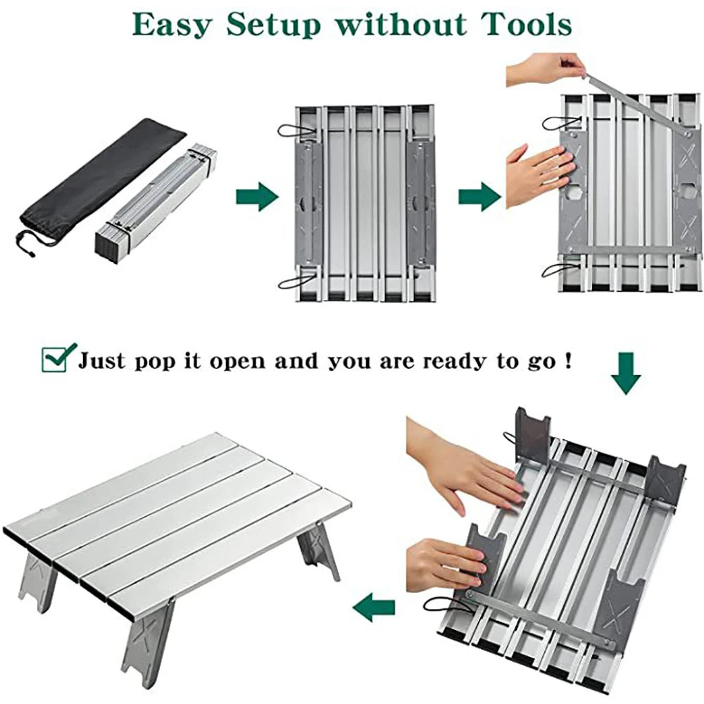 Portable Foldable Folding Table Ultra Light Aluminum Alloy Table Camping Mini Outdoor Table Picnic Barbecue Outdoor Furniture