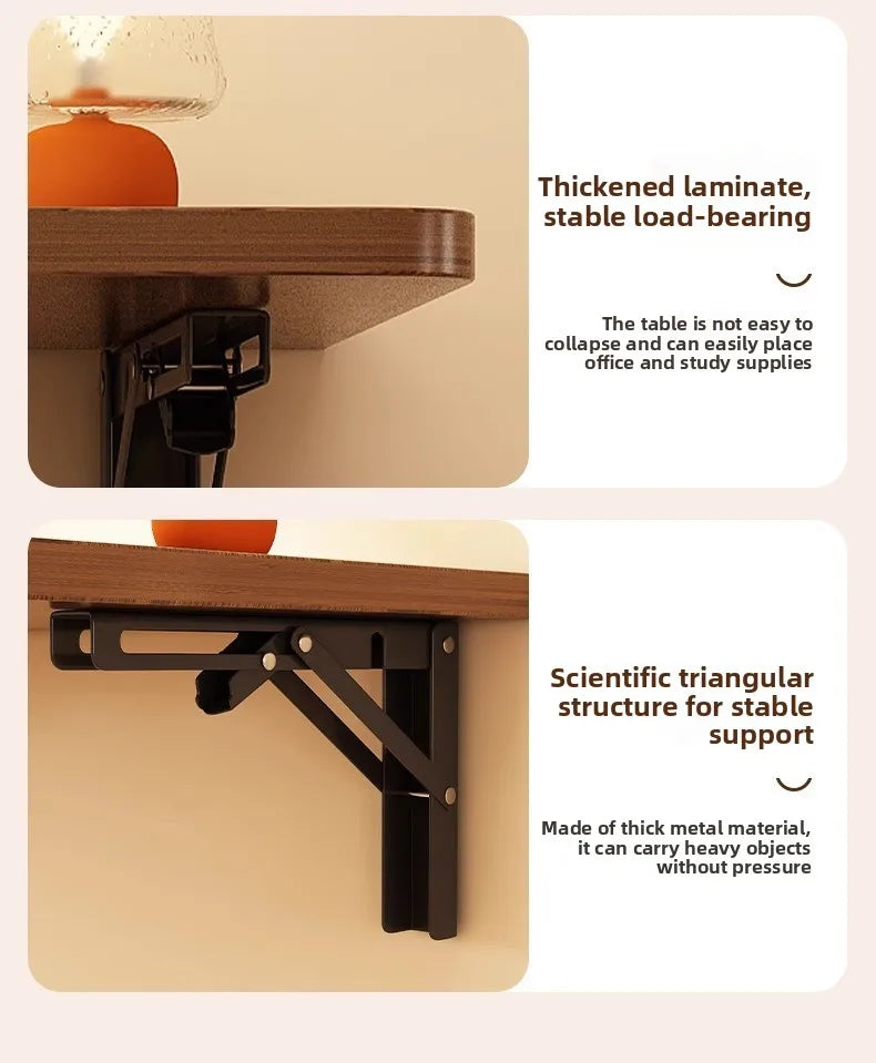 Wall Mounted Folding Table, Space Saving Fold Down Desk with Sturdy Metal Frame Home Office Study Writing Table Furniture