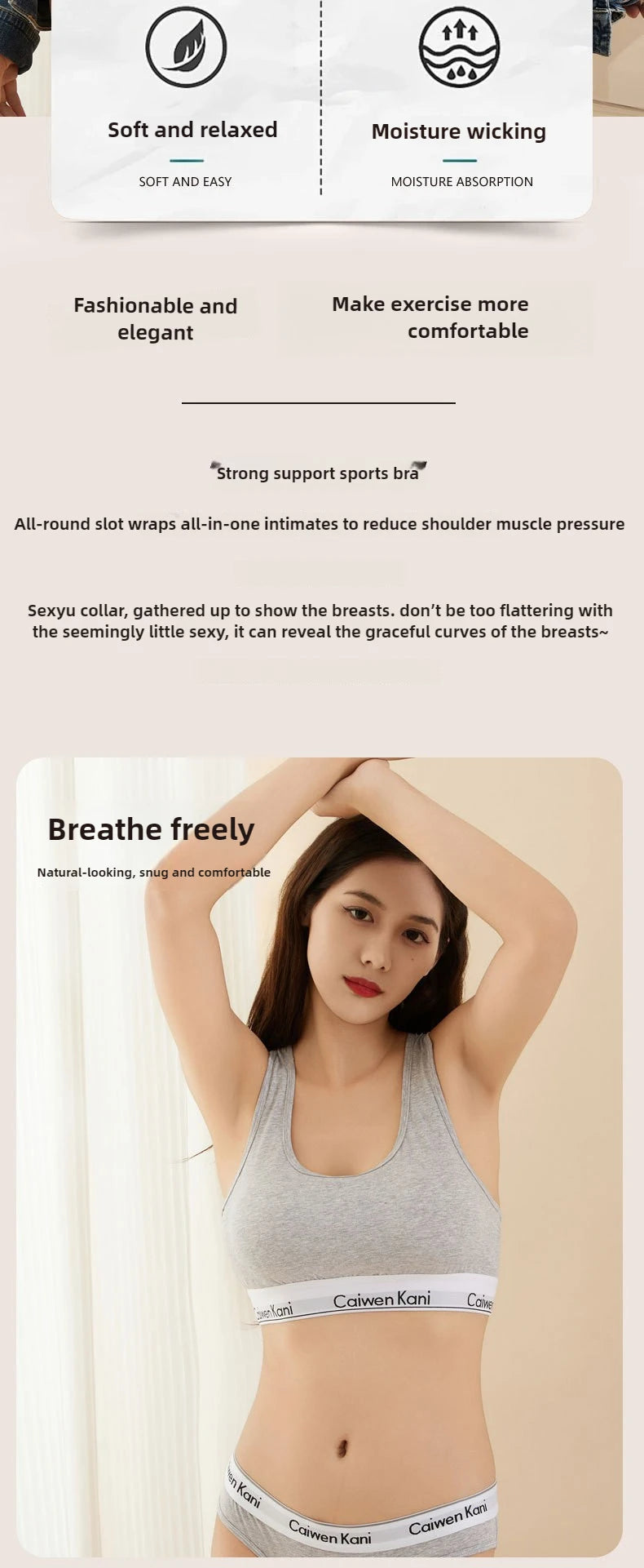 Women Bra and Panty Set Japanese Style Thin Push Up No Underwire Cotton Sexy Underwear Set for Teens