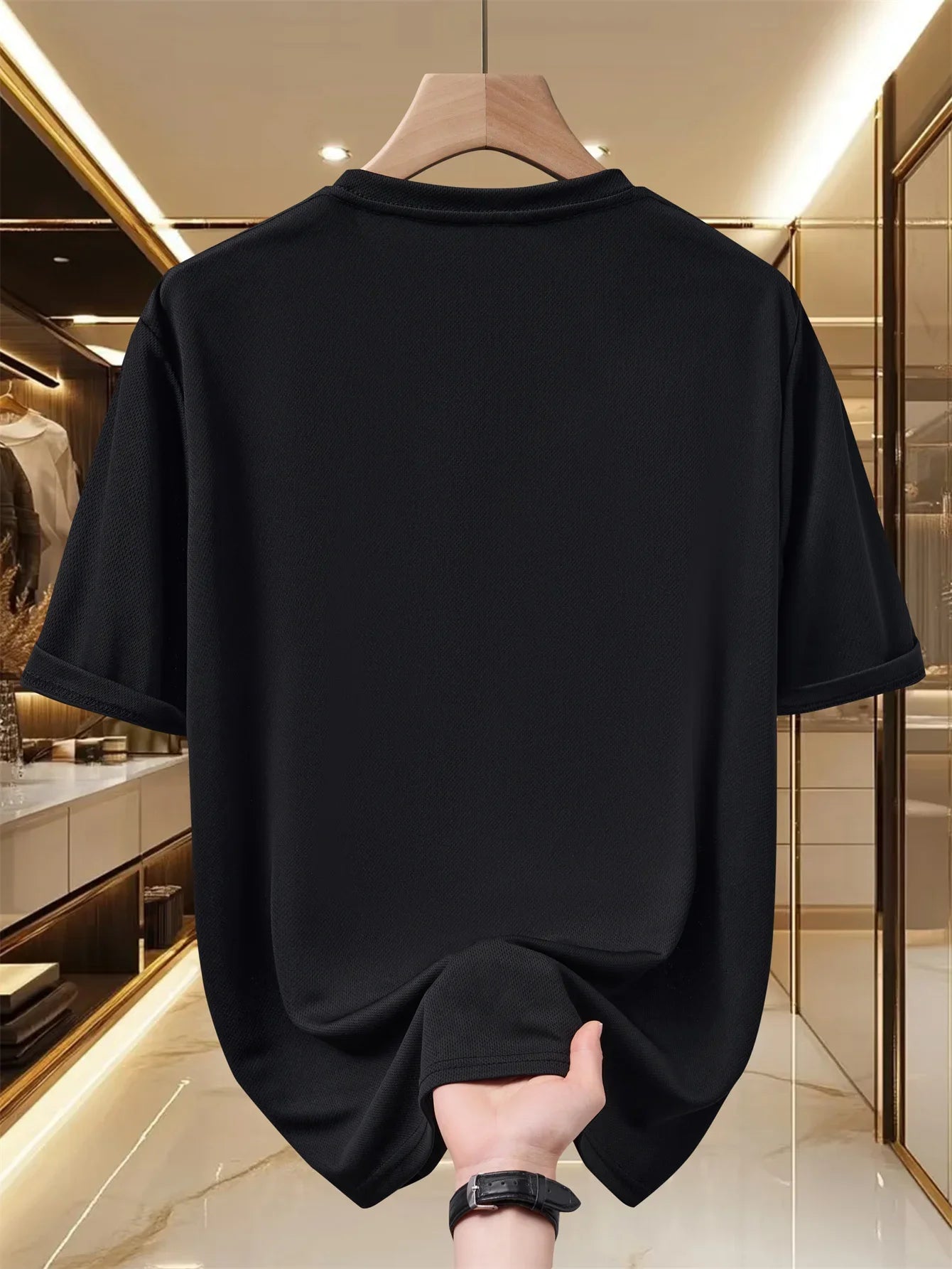 Summer Men's T-shirt  Energizing pattern (milk + coffee)  Men's cool and loose round-neck top  Men's short-sleeved T-shirt